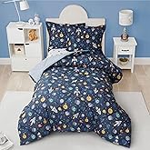 PPOLCA Twin Space Bedding Sets for Boys, 2 Pieces Kids Twin Comforter Sets, Super Soft Lightweight for All Seasons, Includes 1 Comforter (66"x86") and 1 Pillowcase (20"x26"+2")