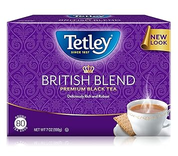 Amazon Com Tetley British Blend Premium Black Tea Bags 80 Count