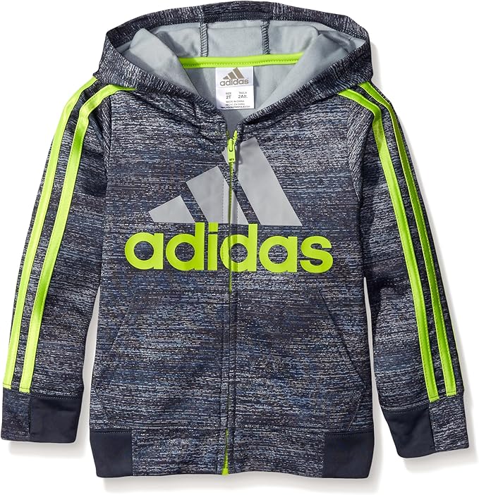 adidas Toddler Boys' Activewear Zip Up Hoodie, Mercury Gray