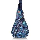 Sakroots On The Go Sling Bag for Women in Eco-Twill, Large Convertible Crossbody Backpack With Main Zipper Closer, Made From Recycled Materials - Royal Blue Seascape Nd
