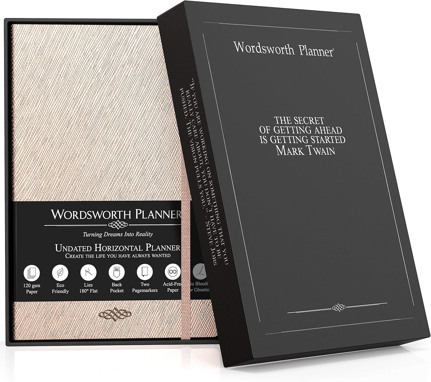 Wordsworth Planner Dotted Blank Monthly, Weekly and Yearly Spread - Hardcover, 5.83 × 8.27In, Premium A5 Paper (120GSM) - Image 4