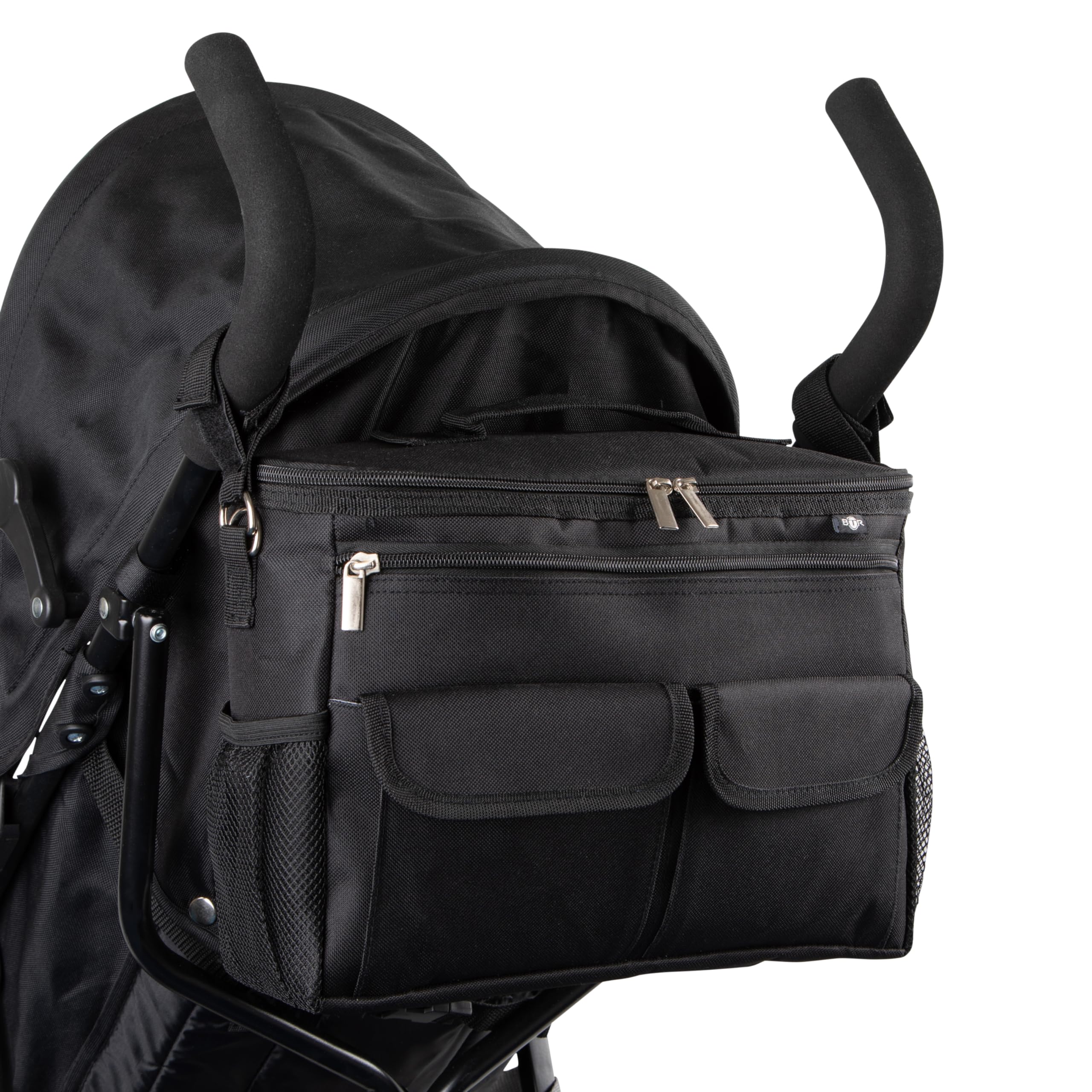 Buggy Organiser with Wipe Clean Lining. Fits All Pushchairs. A Durable Pram Organiser Storage Solution Bag – BTR