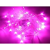 Karlling Battery Operated Fairy Lights, Romantic Pink Glow 40 LED String Lights for Valentine’s Day, Weddings, Bedroom, and Party Decor(Pink,1 Pack)