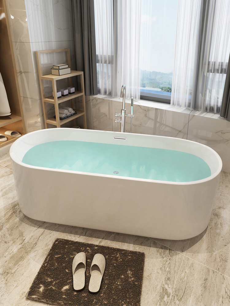 FerdY 67'' Freestanding bathtub, White Modern Stand Alone bathtub