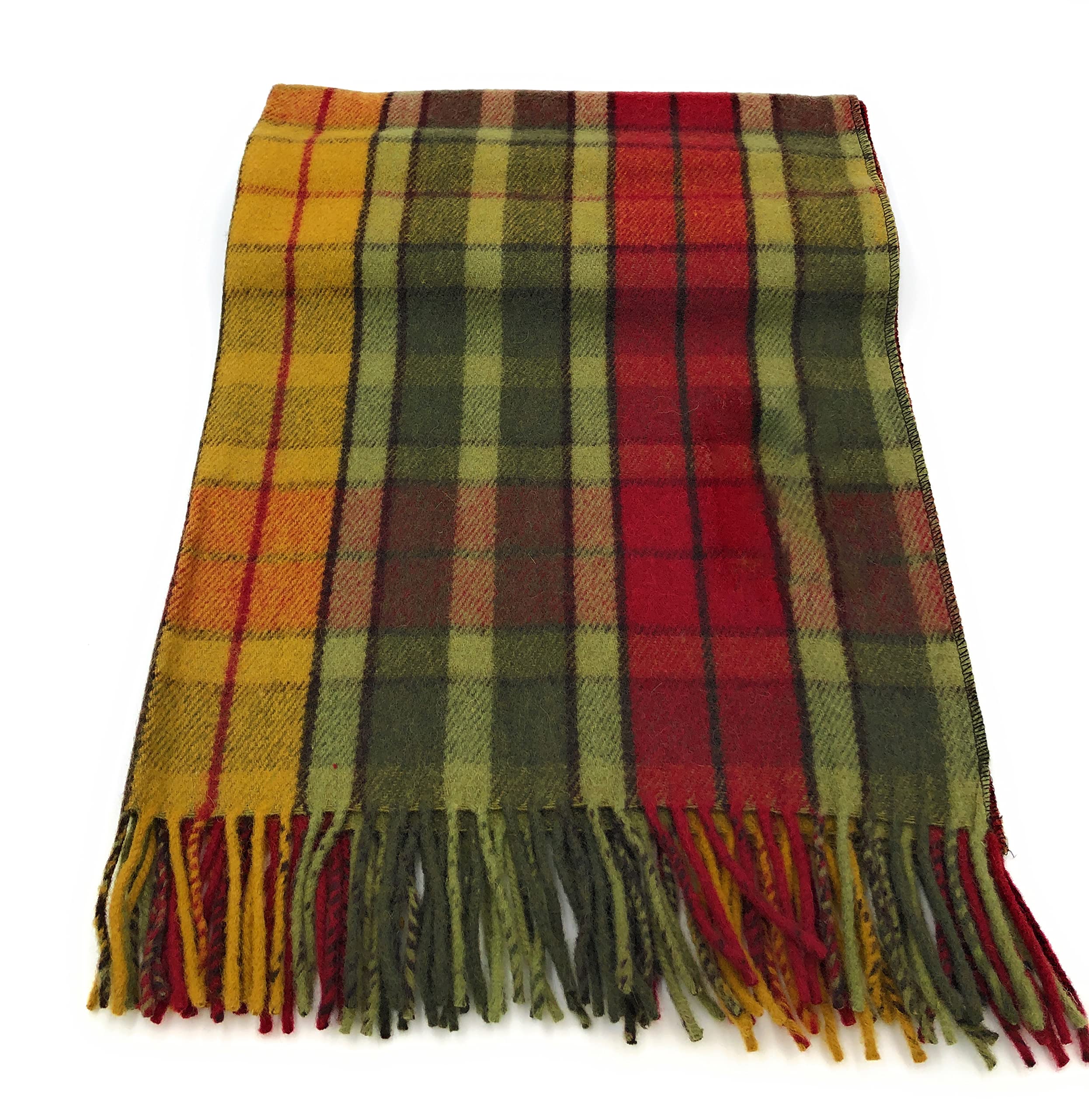 Tartan Tweeds of Scotland Modern Scottish tartan Knee blanket / Rugs - 100% Irish Soft Wool - Throw plaid Outdoor Blanket – 190 cm X 78 cm (Buchanan Autumn)