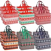 Sanwuta Sweater Christmas Bags Bulk for Gifts 12.8 x 9.8 x 6.7 in Large Tote Treat Grocery Bags Reusable Non Woven
