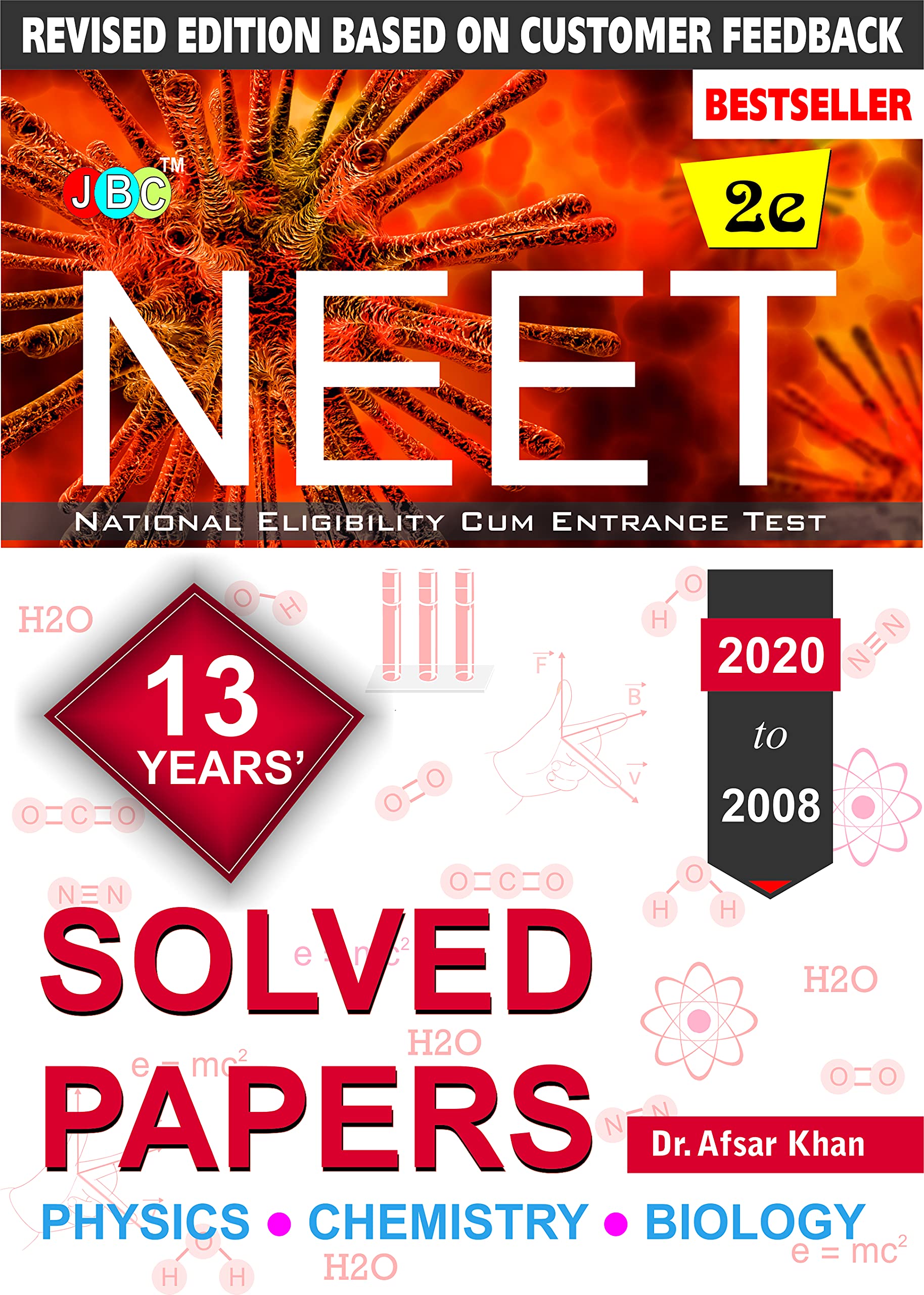 NEET 13 Years From 2008 To 2020 Previous Year Solved Papers, Physics Chemistry Biology, Year Wise Division