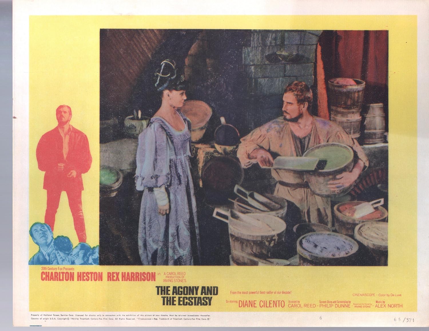 MOVIE POSTER: Agony And The Ecstasy-Charlton Heston-Diane Cilento-11x14-Lobby Card