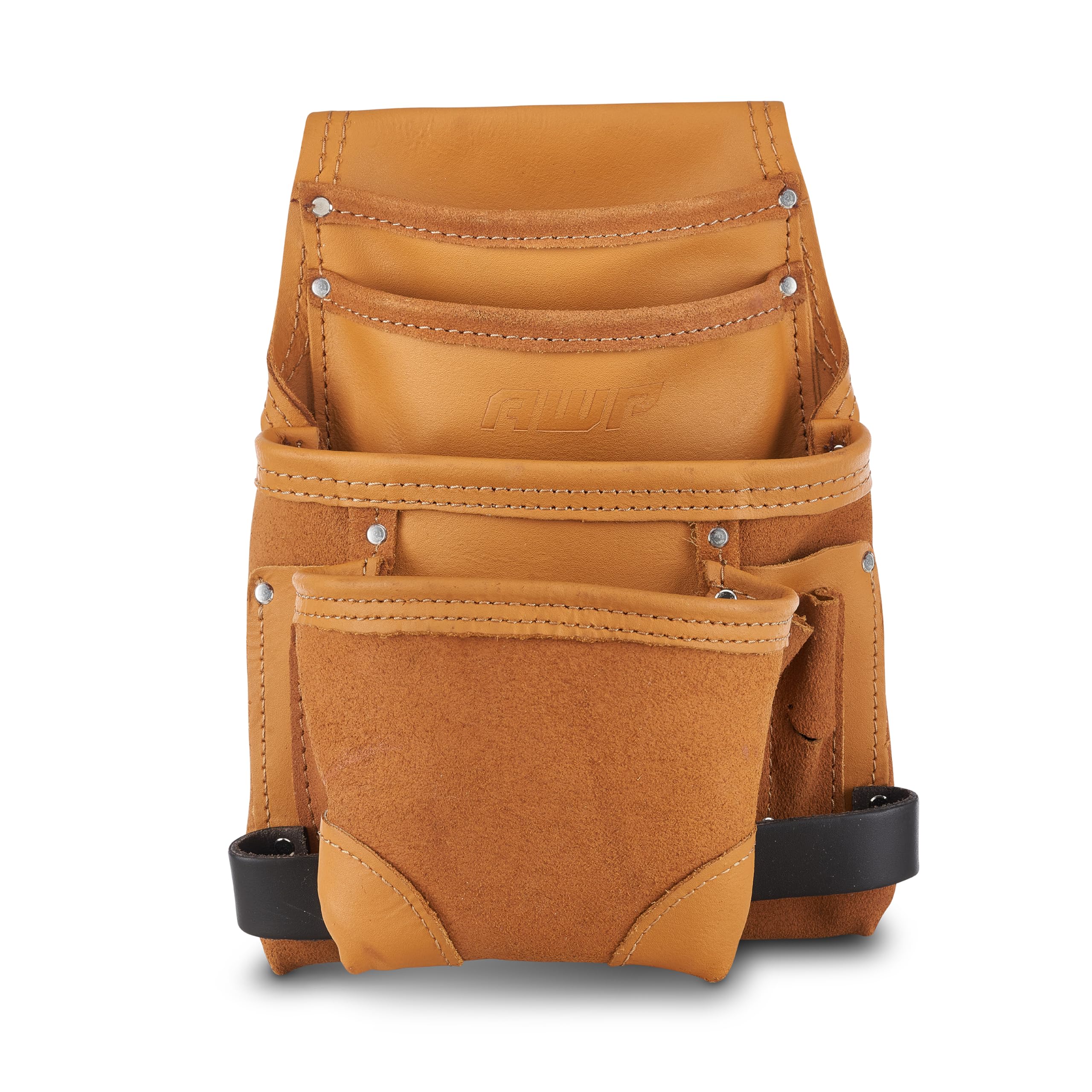 AWP Classic Leather Tool Pouch, Crafted from Premium Top-Grain Leather, Compatible with Work Belts Up to 3 Inches Wide, Tool Belt Accessory (3 Pack) Image