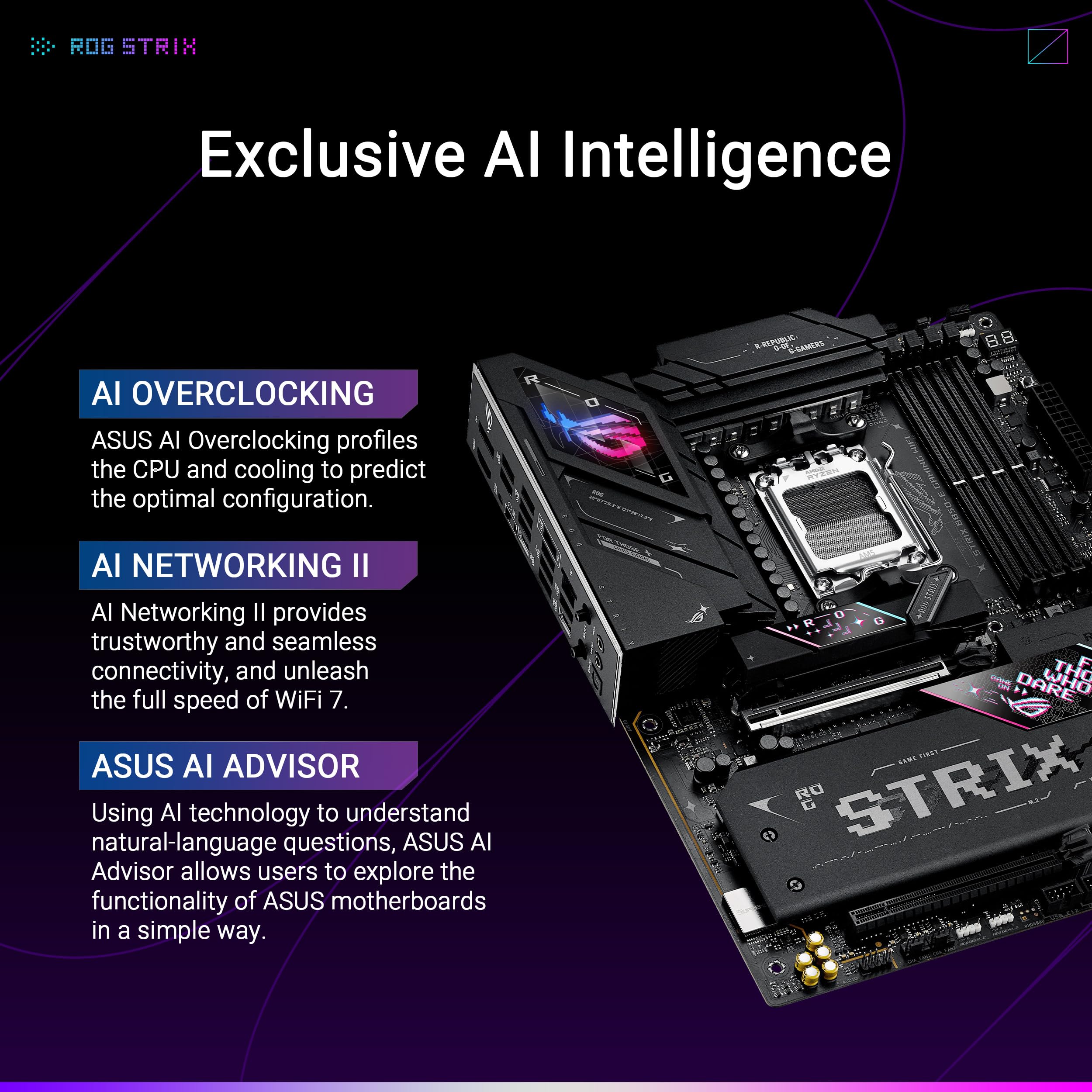 Asus Rog Strix B850-E Gaming Motherboard Vrm Heatsink And Power Delivery Components