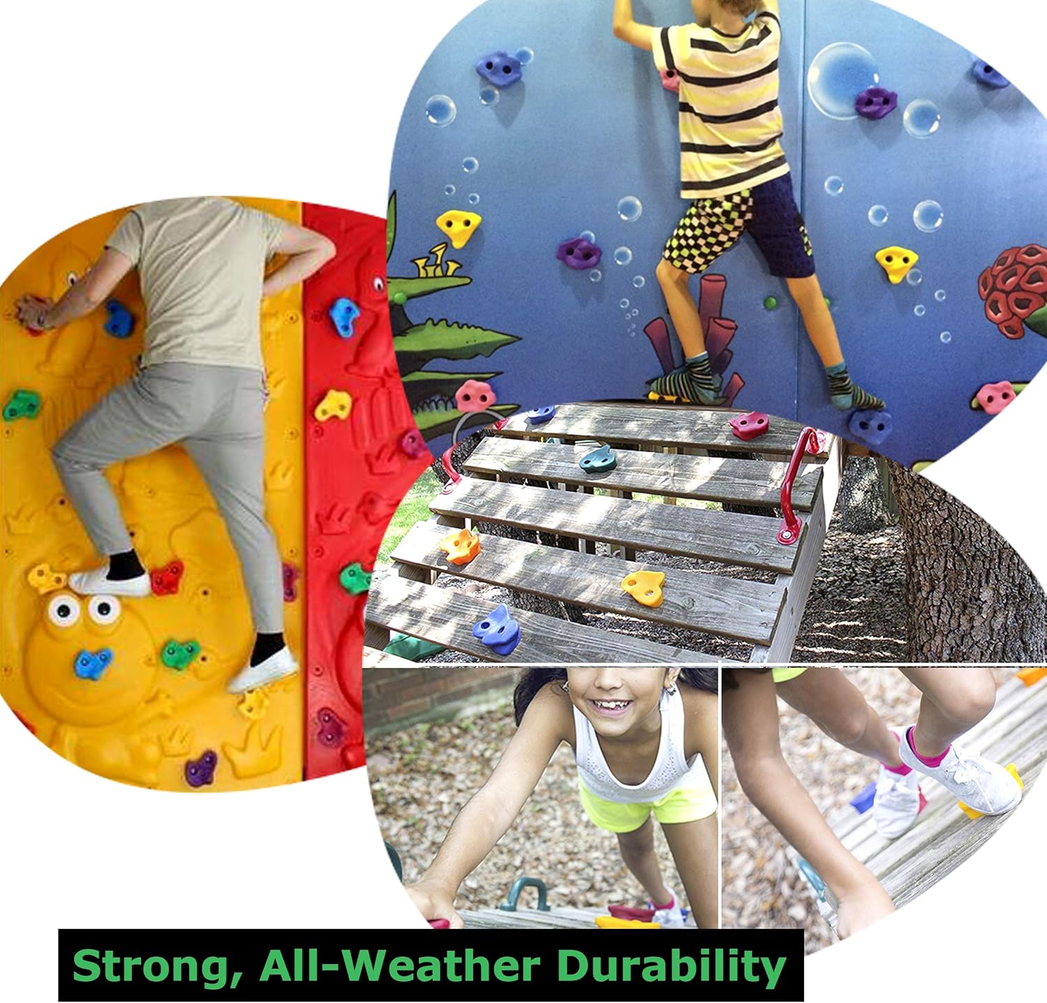 SSBRIGHT Sets of 25 Multi-Colored Kids&Adults Large Rock Climbing Holds Climbing Rocks for Outdoor Indoor Home Playground DIY Climbing Wall Grip Kits Holds up to 440lbs with Secure Mounting Hardware: Sports & Outdoors