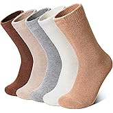 Merino Wool Socks for Women 5 Pairs Warm Winter Hiking Thick Thermal Cozy Boot Work Soft Ladies Crew Socks