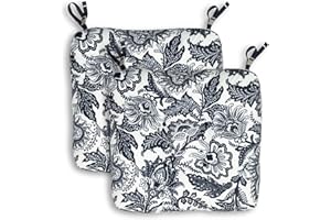 Classic Accessories Vera Bradley Water-Resistant Patio Chair Cushions, 19 x 19 x 5 Inch, 2 Pack, Just Turtles