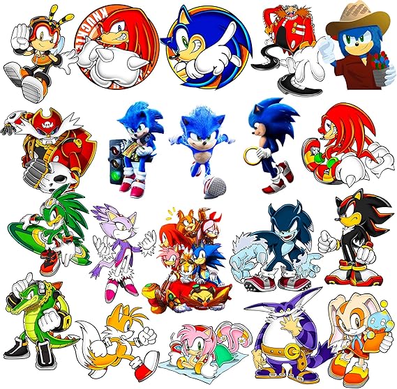 GTOTd Pegatinas para Sonic The Hedgehog (20 unidades). Pegatinas de