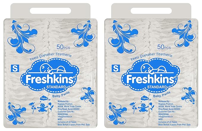 Freshkins Standard Diaper Pant Small - (Pack of 2, 100 Unit)