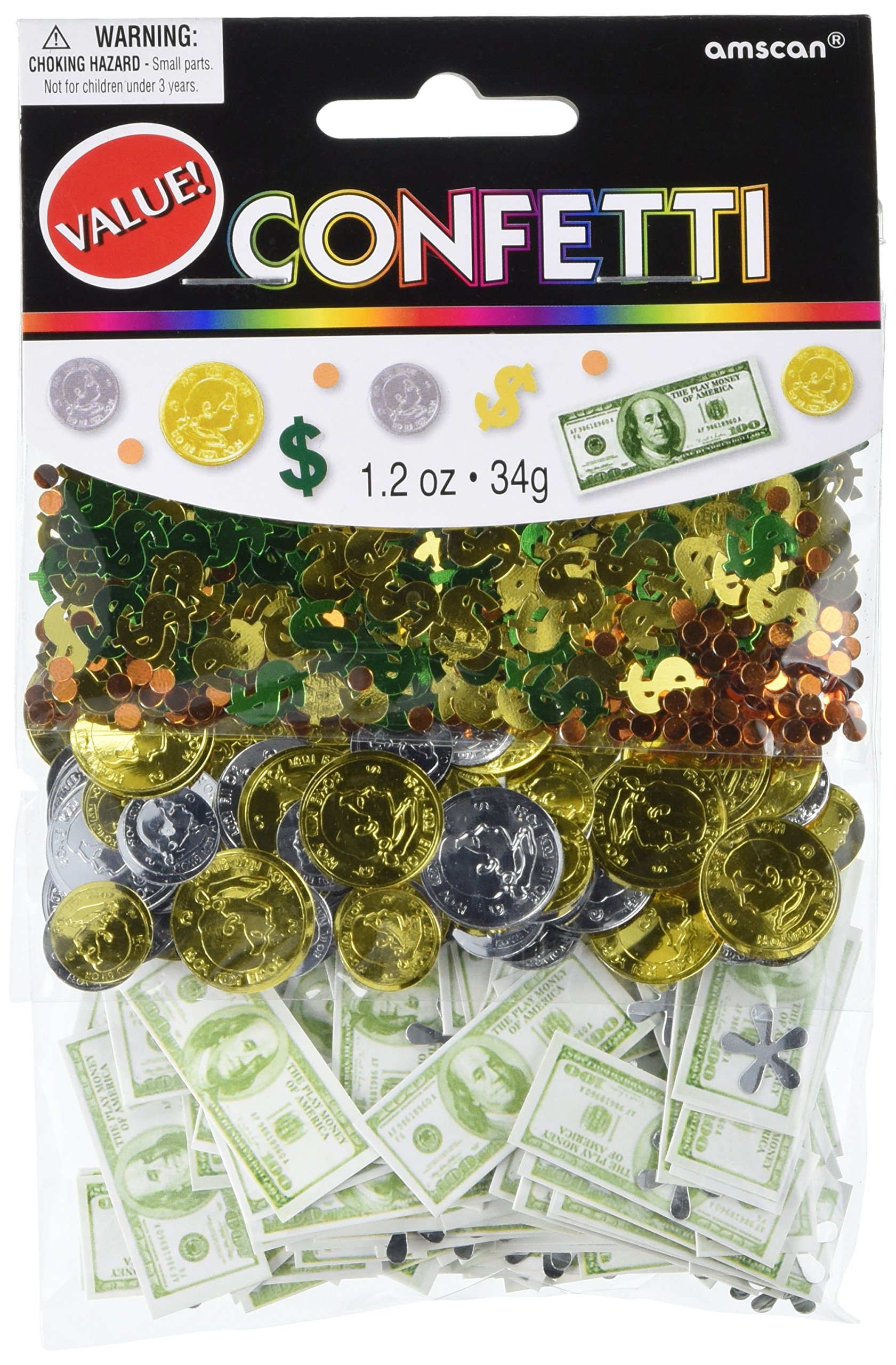 Confetti Dollar Signs in Green Retail Pack 8892 Free