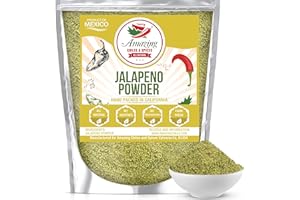 Jalapeno Powder Seasoning 4oz – Natural and Premium. Great For Chili, Salsa, Spice Blends, Stews, Tacos, Corn Bread. Medium to High Heat - fruity, spicy hot flavor. By Amazing Chiles & Spices.