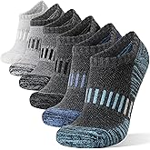 Merino Wool Ankle Athletic Running No Show Socks Cushioned Breathable Sports Warm Thick Socks for Men and Women 6 Pairs