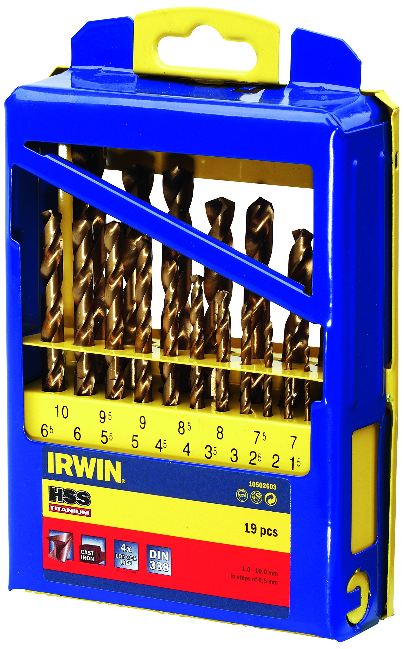 IRWIN 10502603 HSS Titanium Drill Bit Set (Pack of 19)
