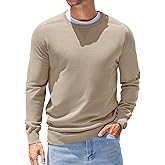 COOFANDY Mens Sweater Crewneck Pullover Long Sleeve Lightweight Sweater Plain Knit Silm Fit