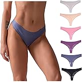 CRISAN Seamless Thongs for Women Nylon No Show Thong Underwear Women 6 Pack