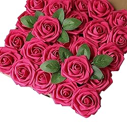 Breeze Talk Artificial Flowers Fuchsia Roses 25pcs