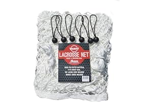 Velocity Heavy Duty Black & White Lacrosse Net - Fits 6’x6’x7’ Goals - Weatherproof, UV Resistant 1000D High-Strength Polyester - Comes with 100+ Feet of Lacing Cord and 4 Quick Ties