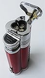 Red Triple Torch Eternity Lighter with Puncher and