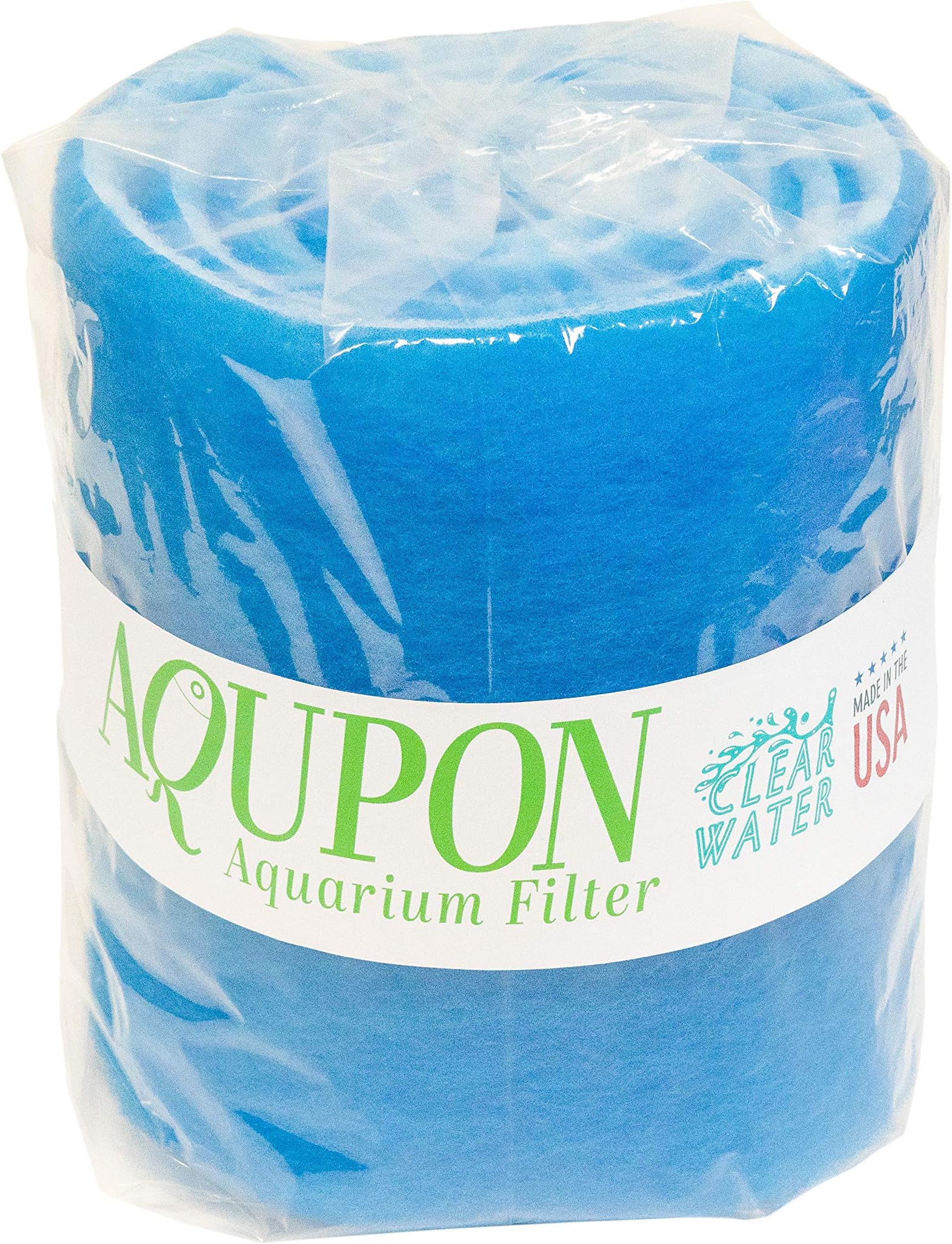AQUPONAquarium Filter Pad - Premium Aquarium Filter Media Roll for Clear Water (12" by 72" by 3/4 to 1" Thick, Blue Bonded)