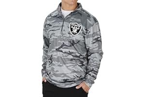 Zubaz Men's NFL Grey Camo Lines Lightweight Pullover Quarter Zip Jacket (Small - 5X-Large)