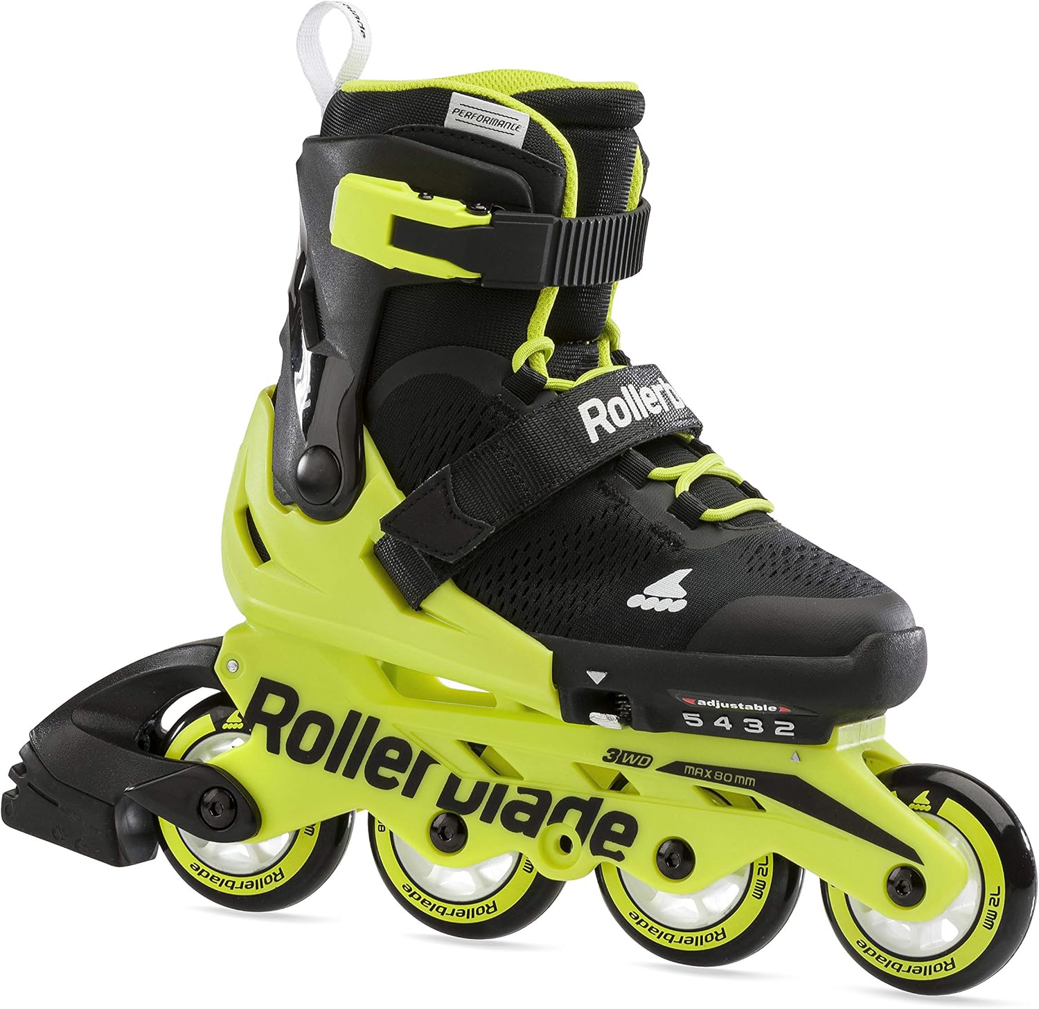 Rollerblade Unisex Youth MICROBLADE Inline Skates, Black/neon Yellow