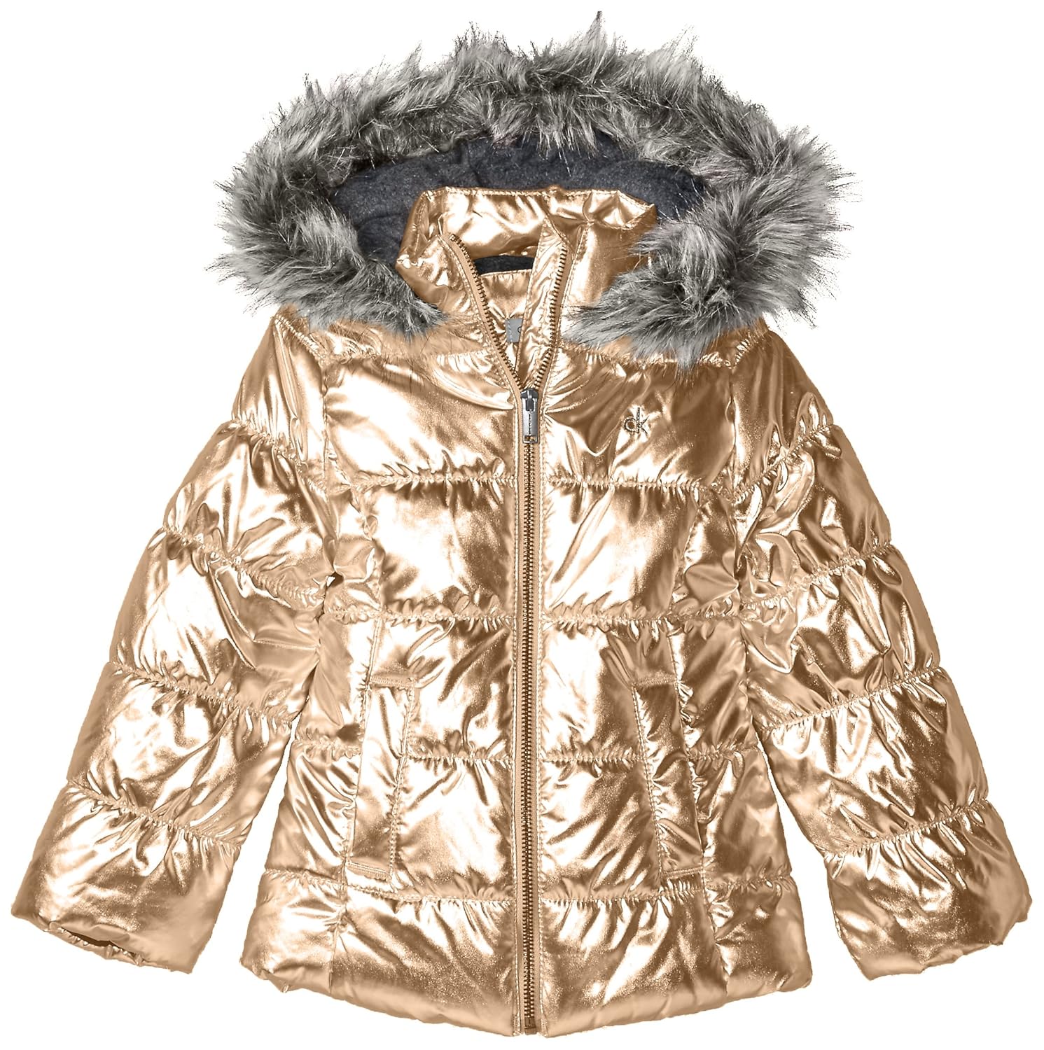 calvin klein metallic puffer jacket