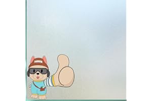 Coavas Window Privacy Film Frosted Glass Static Clings, Decorative Bathroom Door Window Covers Day and Night, Heat UV Blocking Anti-Glare Frosting Stickers for Christmas, 17.5 x 78.7 Inch, Pure