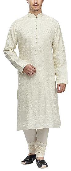 Men's Blended Kurta & Churidar Set (S952276)