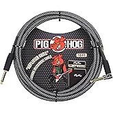 Pig Hog Vintage Serie Instrumentenkabel, Amplifier Grill, 3m/10ft, 6.35 (1/4”) auf 6.35 (1/4”), Hochwertige Qualität, Gewebt, Winkelstecker