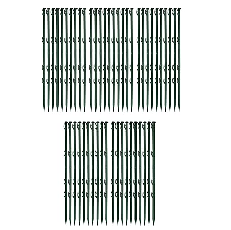 50 Stück Ellofence Weidezaunpfähle grün aus Plastik, Gesamthöhe 72 cm (Packung à 50 Stück)