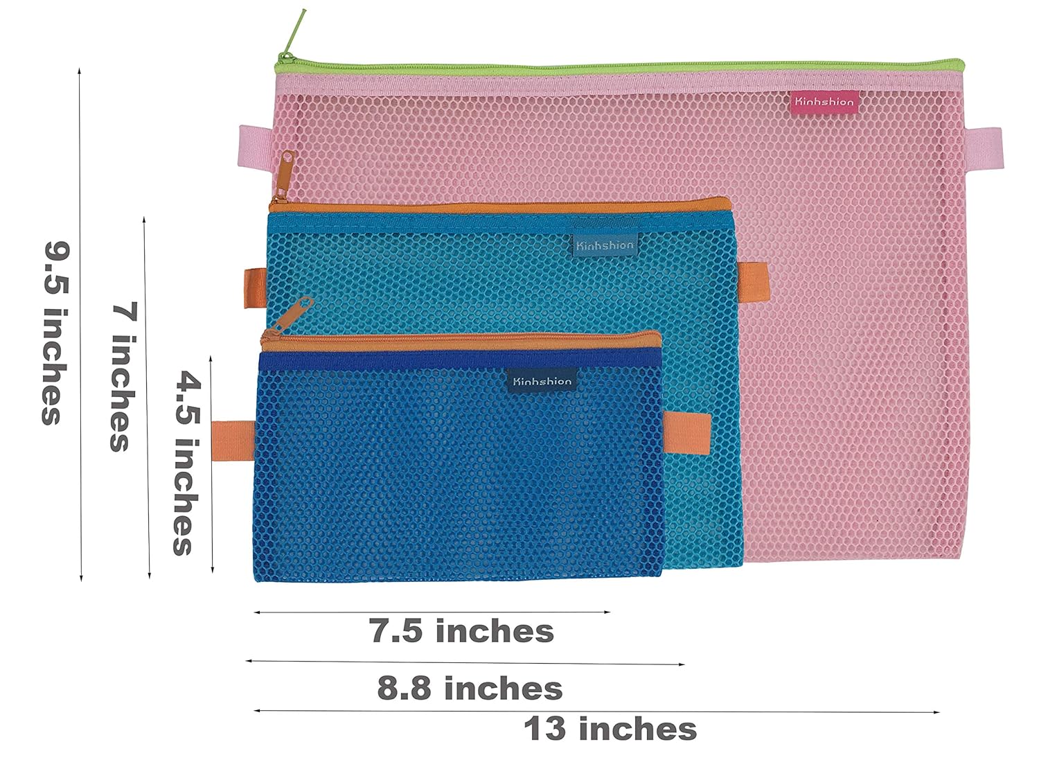 Mesh Zipper Pouch, 6 PCS 3 Sizes, Zipper Bags Clear Zipper Pouch Small Organizer bag Zipper Folder Bag Cosmetic Bags Travel Storage Bags, Colour Random. : Beauty