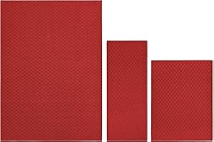 Garland Rug Medallion 3 Piece Rug Set (5'x7', 3'x4', 24"x60") Chili Pepper Red Living Rooms & Hallways, Stylish & Durable for High-Traffic Areas