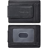 Toughergun Genuine Leather Magnetic Front Pocket Money Clip Wallet RFID Blocking