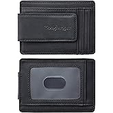 Toughergun Slim Wallet for Men RFID Blocking Money Clip, Minimalist Front Pocket Credit Card Holder, Magnetic Thin Mens Wallets with ID Window