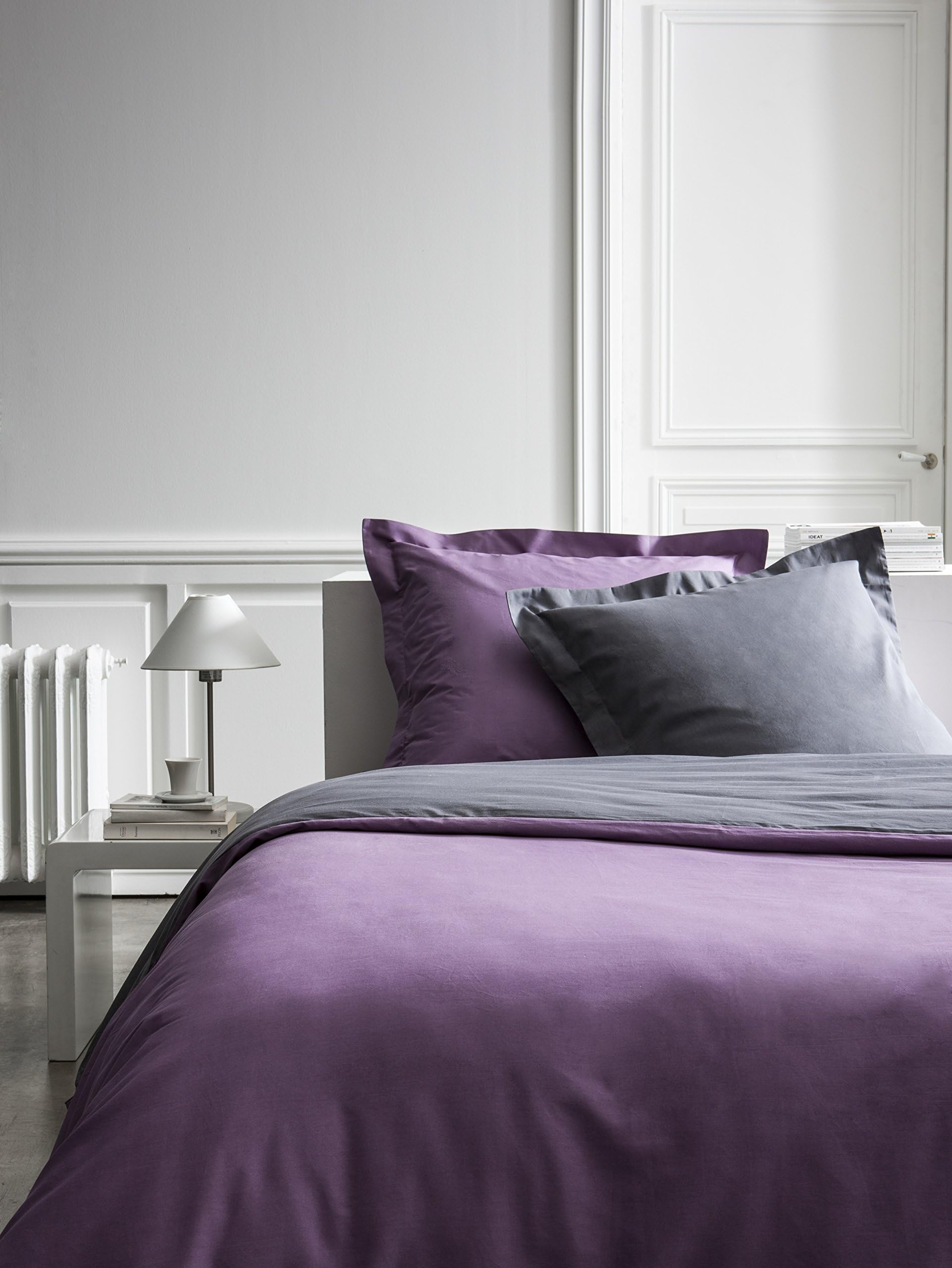 Today 017206 Premium Bed Linen Set with Duvet Cover and 2 Pillow Cases - Cotton, 240 cm x 260 cm, Cotton, Figue/Canon de Fusil, 240x260 cm