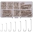 350/450pcs Fly Fishing Hooks Fly Tying Hooks Streamer Hooks Aberdeen Hooks Long Shank High Carbon Steel Dry Nymph Pupa & Larv
