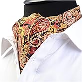 GUSLESON Men's Cravat Self Tie Paisley Jacquard Woven Floral Luxury Ascot