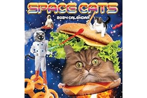 TF PUBLISHING 2024 Space Cats Wall Calendar | Large Grids for Appointments and Scheduling | Vertical Monthly Wall Calendar 2024 | Home and Office Organization | Premium Gloss Paper | 12"x12"
