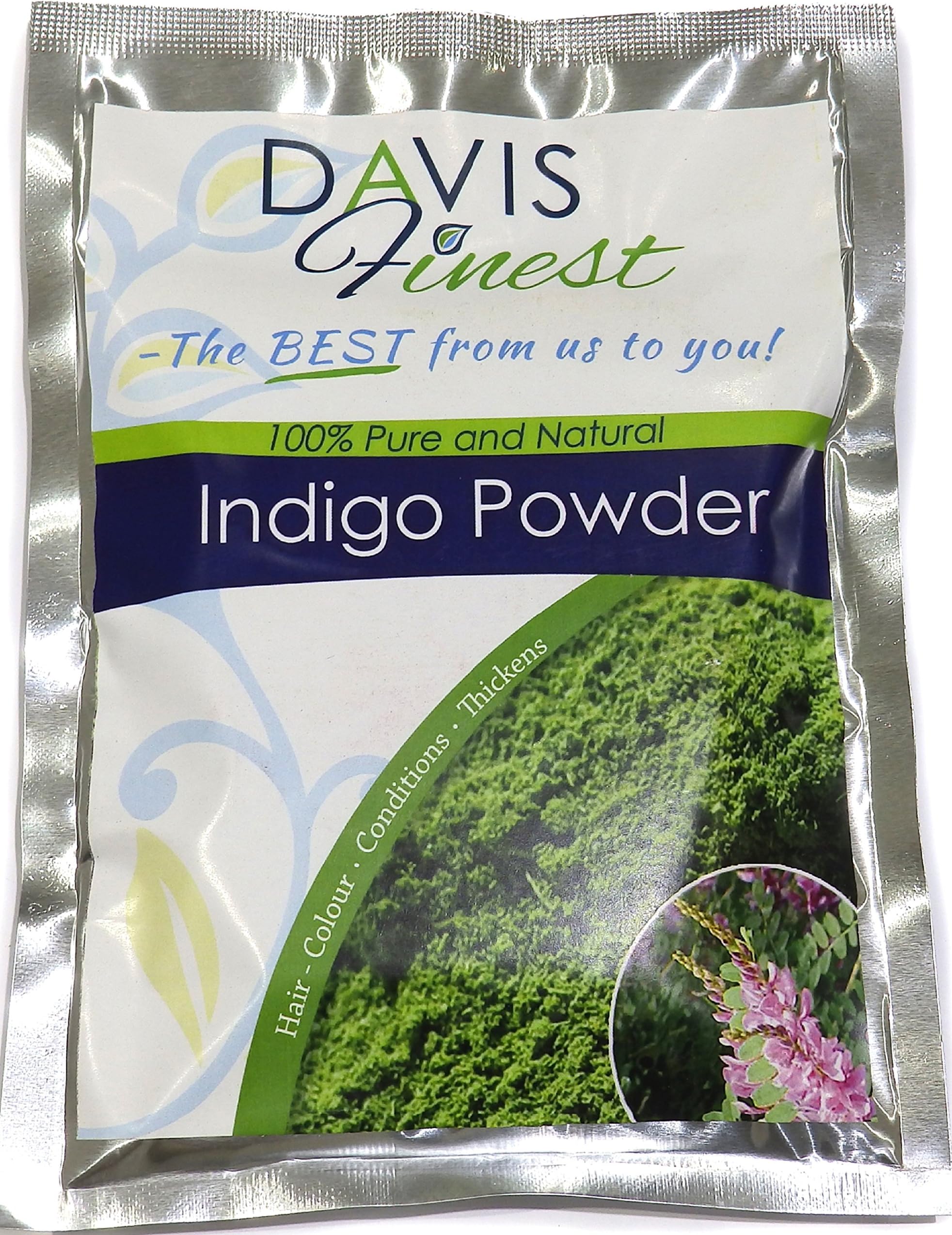 Indigo Powder for Hair Dye Color Black or Brown when used with Pure Natural Henna - PPD-Free Black Henna Hair Colour 100g