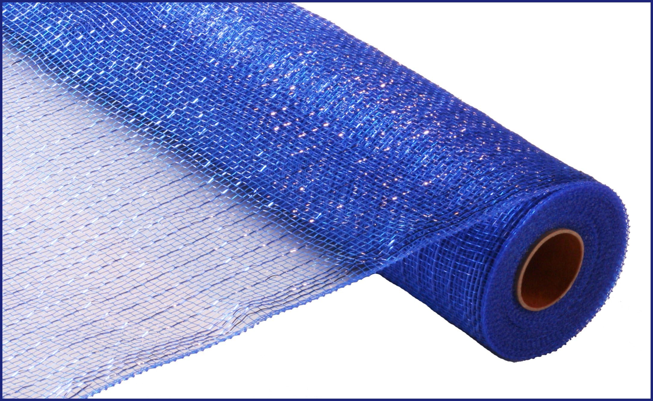 Metallic Poly Deco Mesh - Royal Blue - Metallic Foil