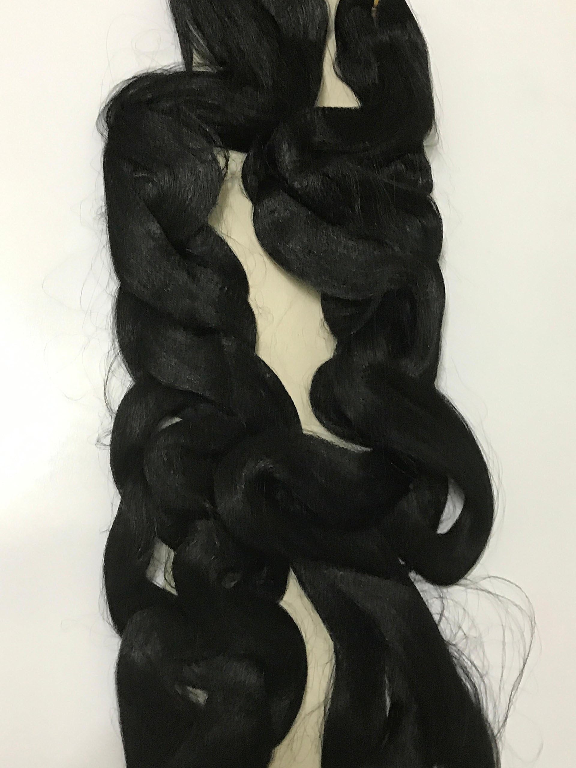 100% Kanekalon Braiding Hair, Kanakolan Hair for Braidin (#1 JET BLACK)