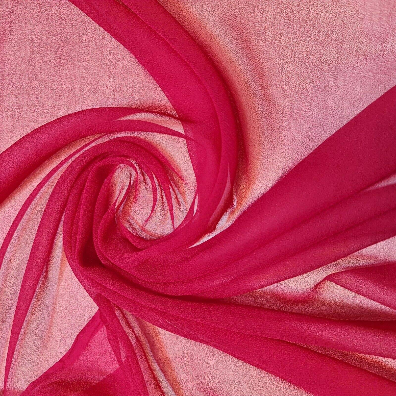 100% Polyester Moss Crepe Chiffon Sheer Decor Drape Dress Fabric 44" (5 Meter - Cherry Red)