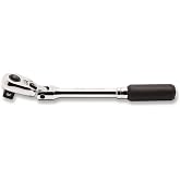 Ko-ken 2726ZB-3/8(L160) Z-Series 1/4" Body 3/8" Sq. Dr. Flex QR Ratchet | Long 160mm flexible head ratchet featuring a 1/4" body, 3/8" square drive, quick release button, and Z-Series 72 teeth.