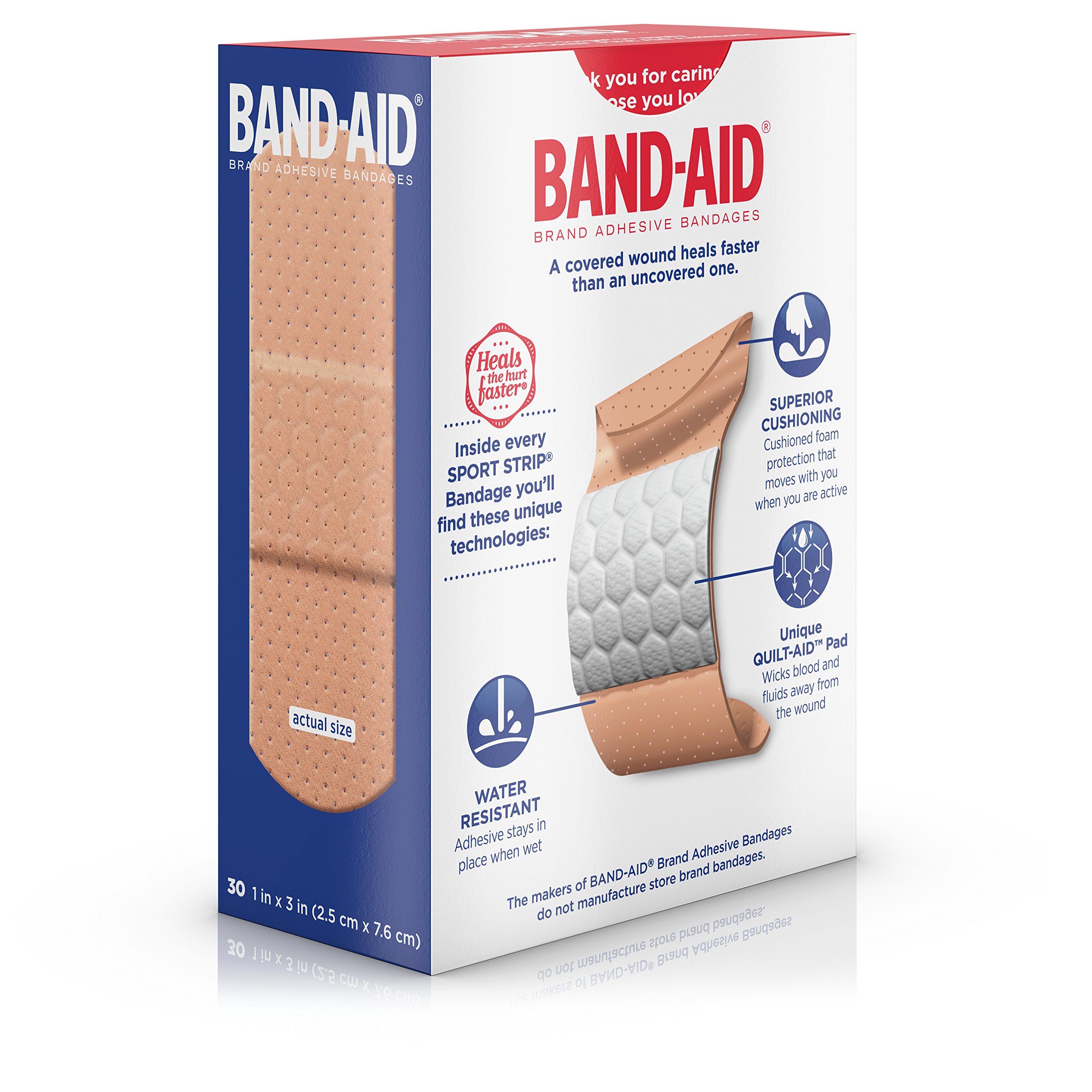 BandAid Brand Sport Strip Extra Wide Adhesive Bandages, extra